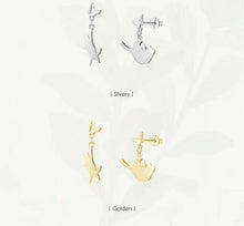 Load image into Gallery viewer, pendientes de plata de ley 925 con forma de gato para mujer