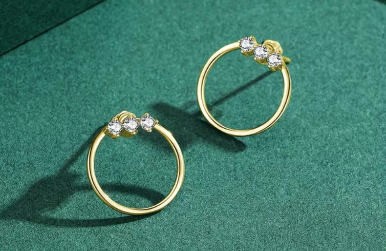 pendientes de plata de primera ley y Circonia cúbica para mujer