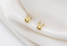 Load image into Gallery viewer, pendientes de plata de ley 925 con forma de Mini conejo para mujer, joyería fina