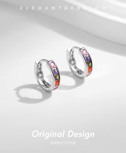Load image into Gallery viewer, pendientes de aro de Plata de Ley 925 para mujer