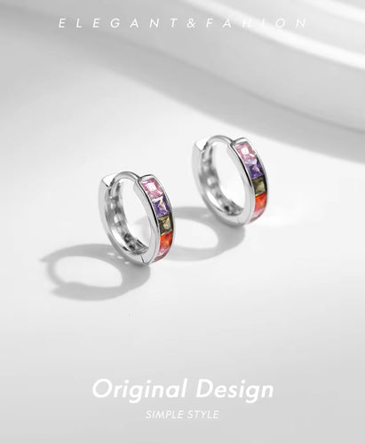 pendientes de aro de Plata de Ley 925 para mujer