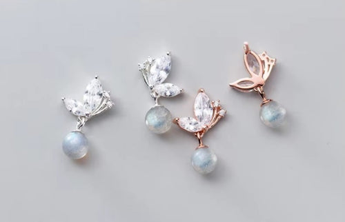 pendiente de gota de Plata de Ley 925 para mujer, circonita deslumbrante