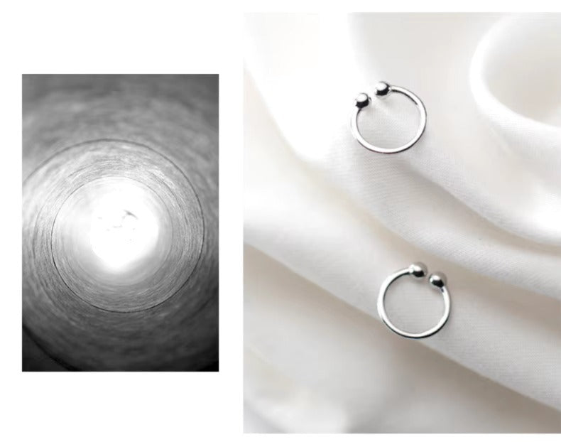 pendientes de Clip de Plata de Ley 925 para mujer, aretes de cuentas simples y lindas