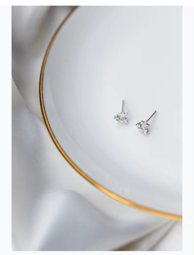 pendientes de plata de primera ley y circón para mujer