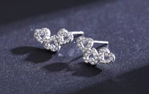 pendientes románticos de Plata de Ley 925 con forma de corazón para mujer