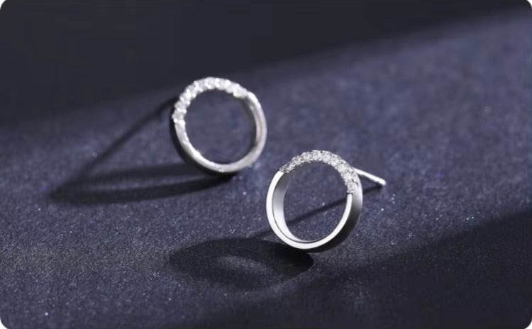pendientes de tuerca redondos geométricos minimalistas para mujer