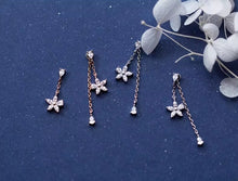 Load image into Gallery viewer, pendientes de plata de ley 925 con forma de flor para mujer