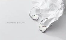 Load image into Gallery viewer, pendientes de plata de ley 925 con forma de elefante, joyería fina, con gancho, para mujer