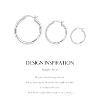Load image into Gallery viewer, pendientes de aro de Plata de Ley 925 para mujer