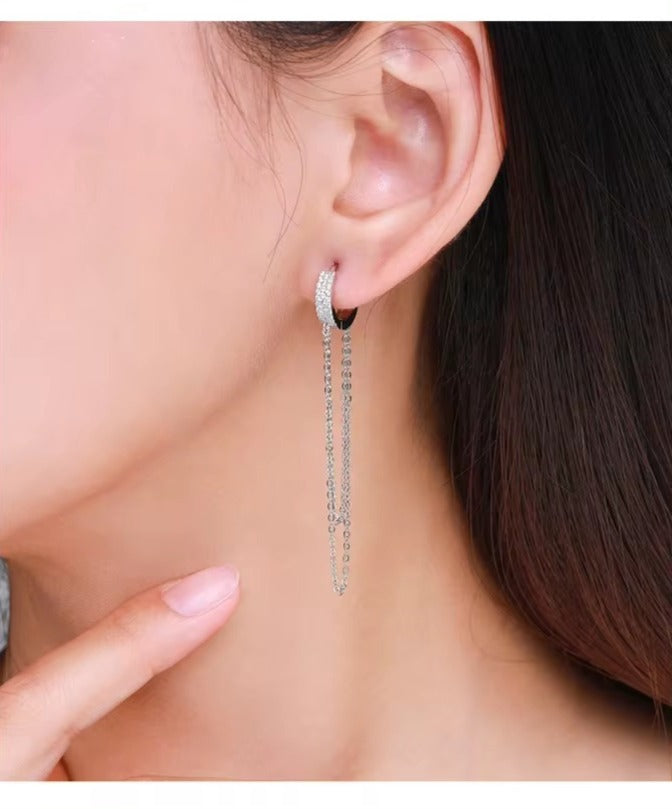 pendientes de plata de primera ley y circón para mujer