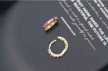Load image into Gallery viewer, pendientes de aro geométricos de Plata de Ley 925 para mujer
