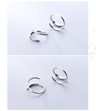 Load image into Gallery viewer, pendientes de plata de ley 925 con línea geométrica para mujer