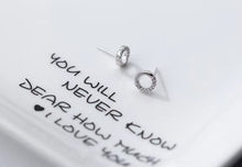 Cargar imagen en el visor de la galería, pendientes redondos de circonita para mujer, joyería fina de Plata de Ley 925