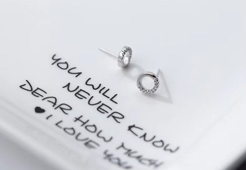 pendientes redondos de circonita para mujer, joyería fina de Plata de Ley 925