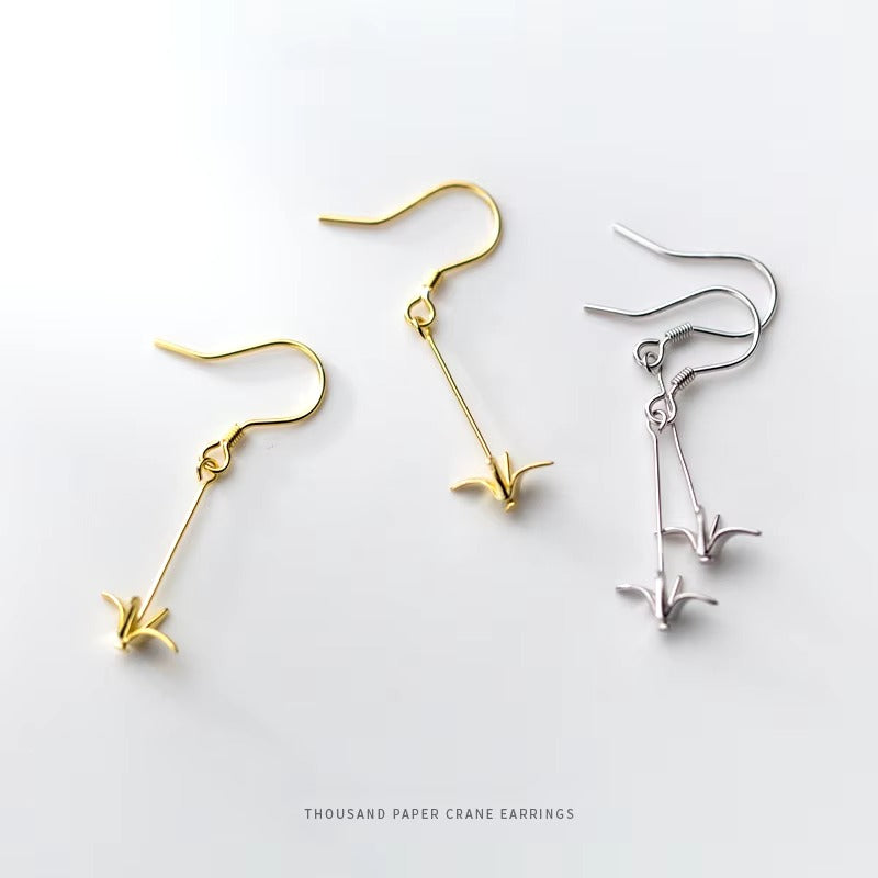 pendientes de gota de cadena larga para mujer y niña, de Plata de Ley 925, aretes de Color dorado