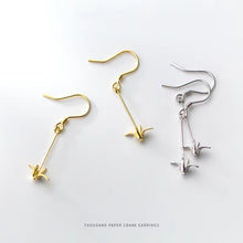 Load image into Gallery viewer, pendientes de gota de cadena larga para mujer y niña, de Plata de Ley 925, aretes de Color dorado