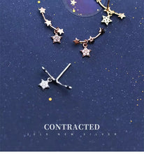 Load image into Gallery viewer, pendientes de plata de ley 925 con forma de estrella centelleante para mujer