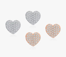 Load image into Gallery viewer, pendientes de plata de ley 925 con forma de corazón para mujer
