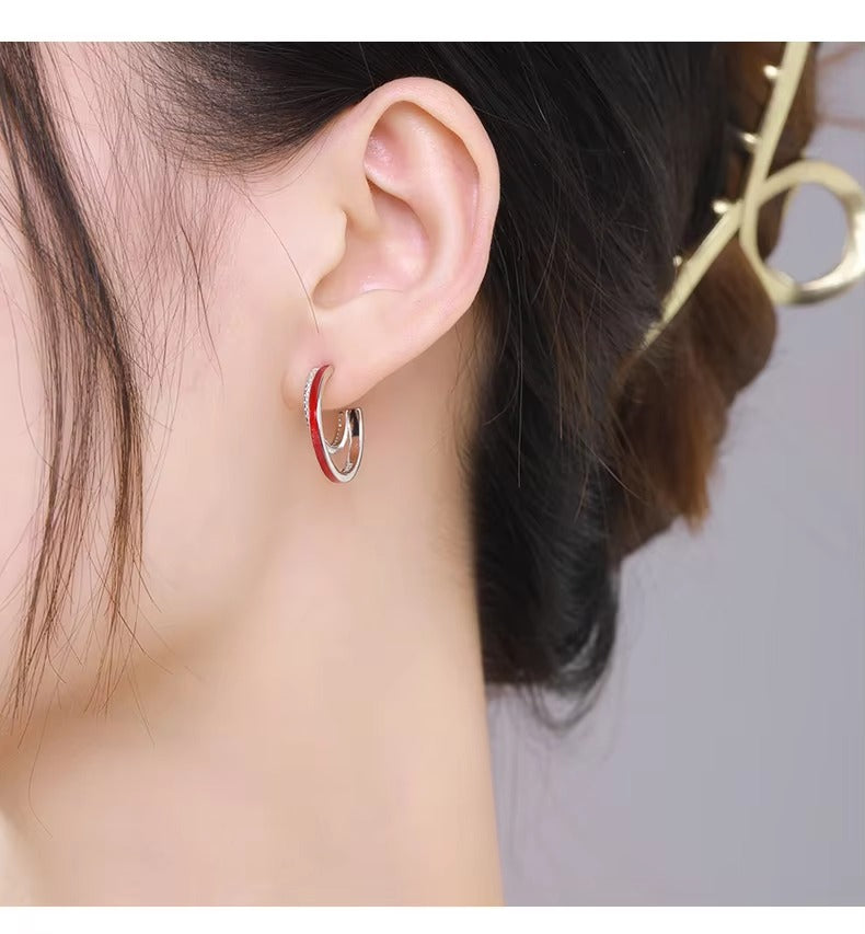 pendientes de plata de ley 925 para mujer, aretes de aro con gradiente