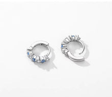 Load image into Gallery viewer, pendientes de aro de Plata de Ley 925 auténtica para mujer