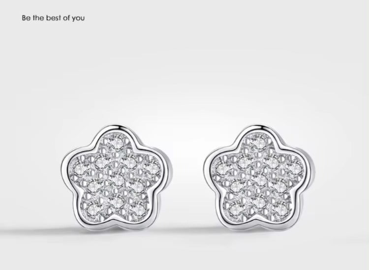 pendientes de tuerca de circonia cúbica para mujer y niña