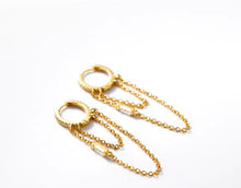 Load image into Gallery viewer, pendientes de aro de Plata de Ley 925 con borlas para mujer