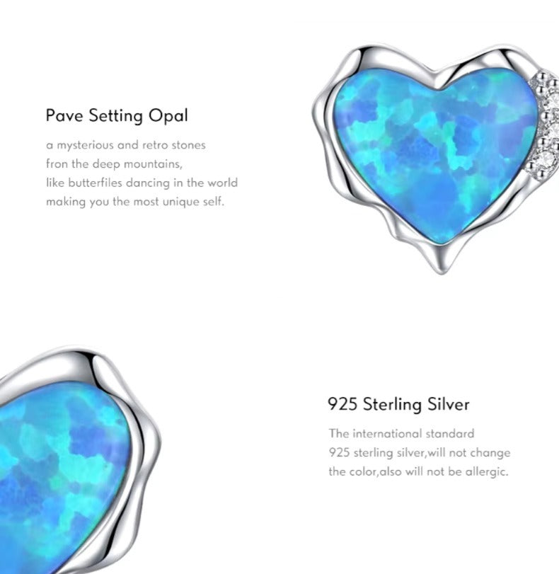 pendientes de plata de ley 925 con corazones irregulares para mujer