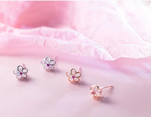 Load image into Gallery viewer, pendientes de plata de ley 100% con circonita de cristal rosa para mujer