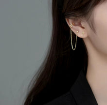 Load image into Gallery viewer, pendientes de plata de ley 925 con borlas largas para mujer y niña, aretes con pasador