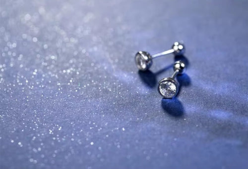 pendientes de plata de ley 925 con zirconia cúbica, joyería con cierre de tipo tuerca, para mujeres