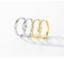 Cargar imagen en el visor de la galería, pendientes minimalistas de Plata de Ley 925 para mujer