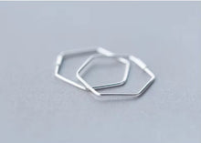 Load image into Gallery viewer, pendientes de aro de plata de primera ley para mujer, aretes pequeños