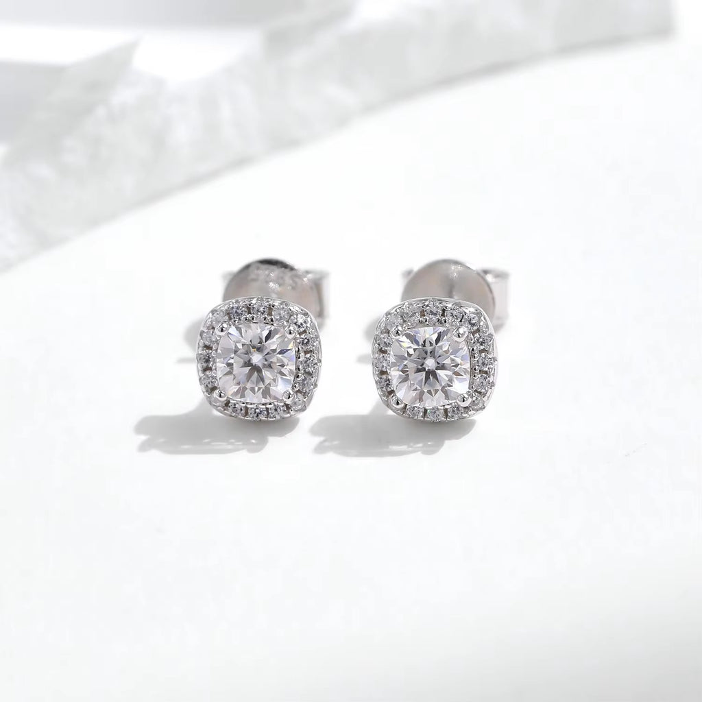 pendientes de moissanita de Color D para mujer