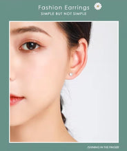 Load image into Gallery viewer, pendientes de plata de primera ley con forma de corazón para mujer