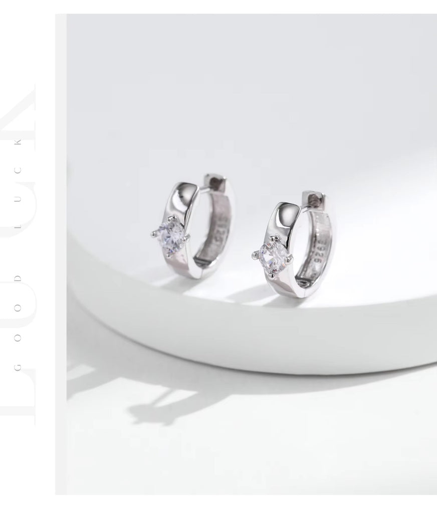 pendientes de aro de Plata de Ley 925 para mujer