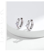 Load image into Gallery viewer, pendientes de aro de Plata de Ley 925 para mujer