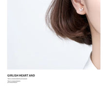 Cargar imagen en el visor de la galería, pendientes de tuerca de mariposa de baile para mujer, de esmalte de 925 Plata de ley