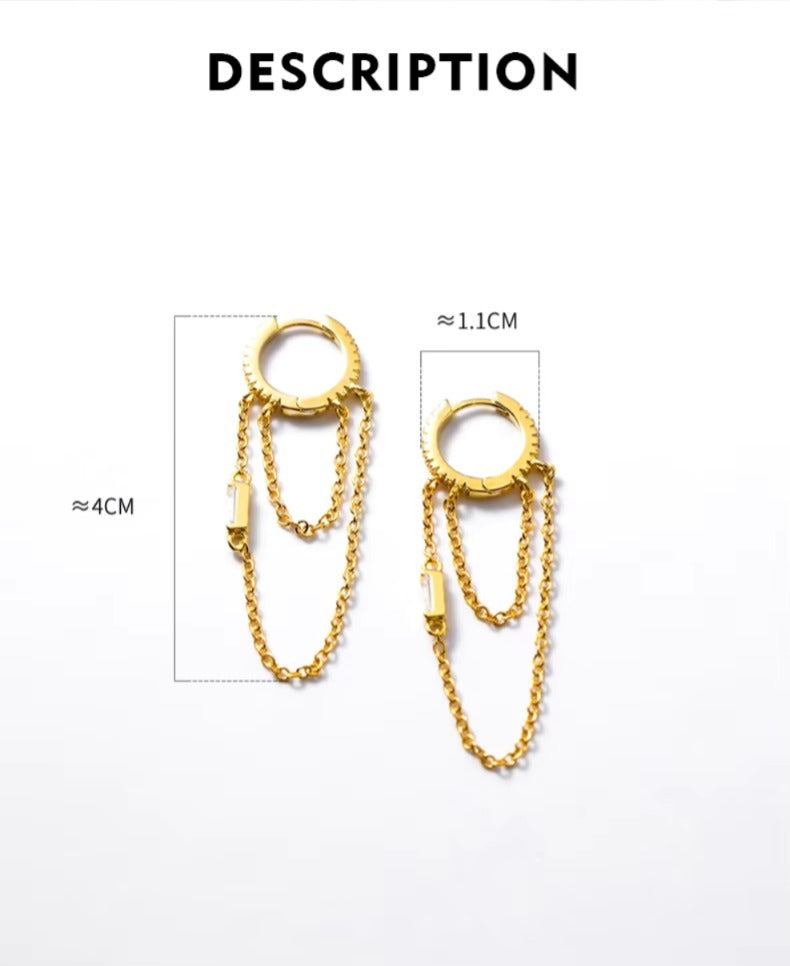 pendientes de aro de Plata de Ley 925 con borlas para mujer