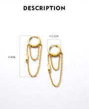 Load image into Gallery viewer, pendientes de aro de Plata de Ley 925 con borlas para mujer