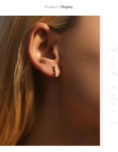 Load image into Gallery viewer, pendientes de aro de Plata de Ley 925 para mujer