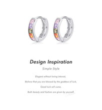 Load image into Gallery viewer, pendientes de aro de Plata de Ley 925 para mujer