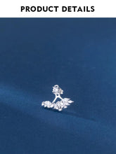 Load image into Gallery viewer, pendientes de plata de ley 925 con alas de boda para mujer, aretes transparentes de Circonia cúbica