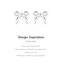 Load image into Gallery viewer, pendientes de plata de ley 925 con forma de lazo para mujer