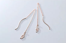 Load image into Gallery viewer, pendientes de plata de ley 925 con cadena larga