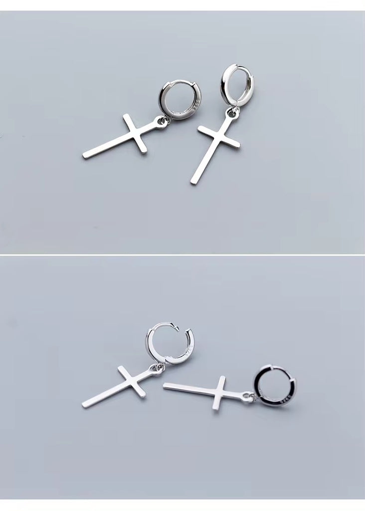 pendientes colgantes con forma de cruz para mujer, aretes clásicos