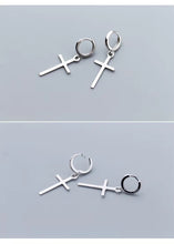 Load image into Gallery viewer, pendientes colgantes con forma de cruz para mujer, aretes clásicos