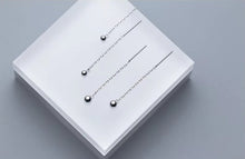 Load image into Gallery viewer, pendientes colgantes de plata de ley 100% para mujer, aretes de diseño minimalista