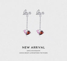 Load image into Gallery viewer, pendientes de plata de ley 925 con letras románticas para mujer