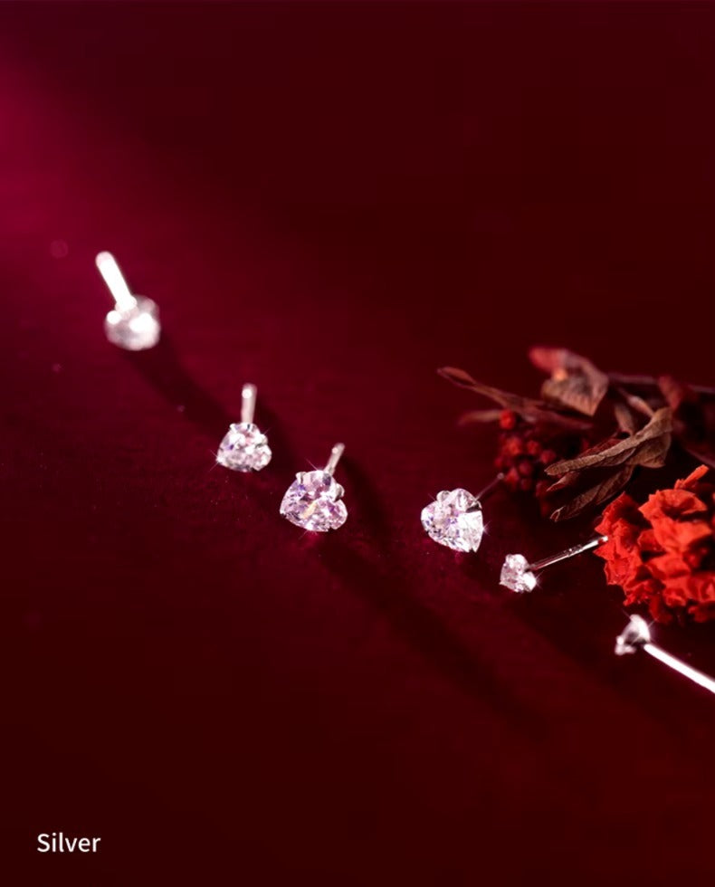 pendientes de plata de primera ley y Circonia cúbica para mujer, aretes pequeños