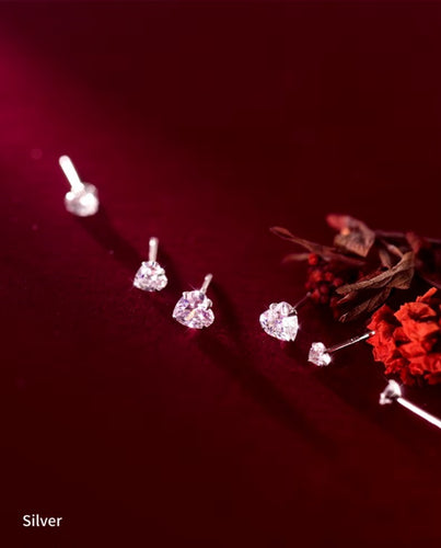 pendientes de plata de primera ley y Circonia cúbica para mujer, aretes pequeños